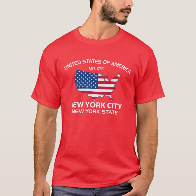 T-shirt EST DES ETATS-UNIS. L'état 1776 de New York City (Devant)