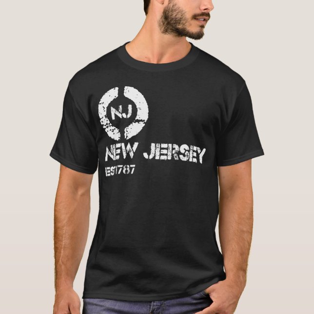 T-shirt Est du New Jersey de cercle (Devant)