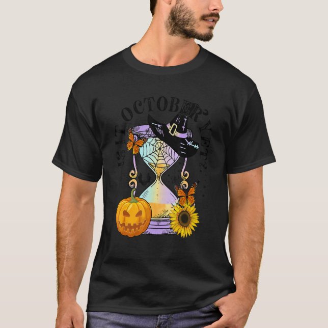 T-shirt Est-Il Octobre Pourtant Hourglass Citrouille Butte (Devant)