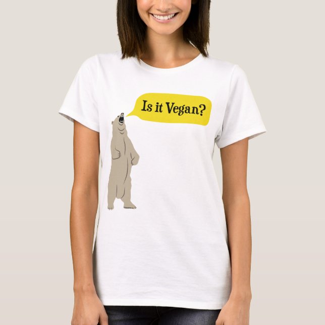 T-shirt Est-il végétalien ? Ours affamé (Devant)