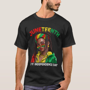 T-shirt Est Ma Fête de l'Indépendance Filles Noires Femmes