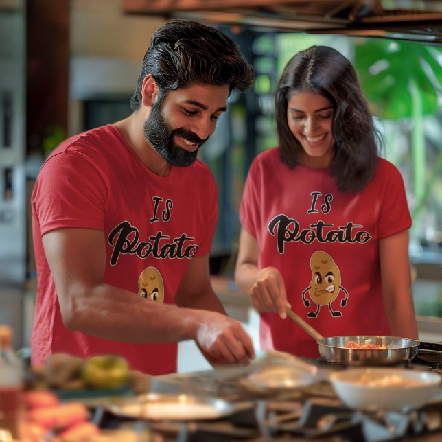 T-shirt Est Pomme de terre Tard Night Talk Show Angry Kawa (Is Potato Late Night Talk Show Angry Kawaii Potato T-Shirt)