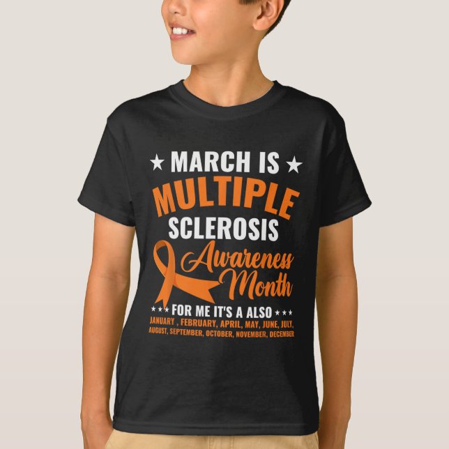 T-shirt Est Sclérose en plaques Mois de sensibilisation Ms (Devant)