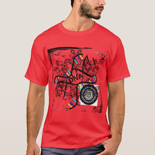 T-Shirt est une jambe d'ADN rouge à hélice (Devant)
