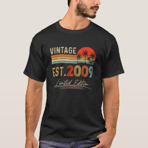 T-shirt Est Vintage 2009 13e anniversaire 13 ans
