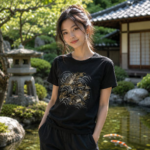 T-shirt Estampe antique de carpes koï japonaises