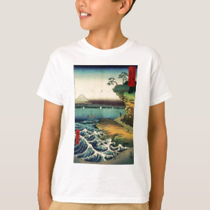 T-shirt Estampe japonaise vintage Ukiyo-e Mont Fuji 房州保田ノ海