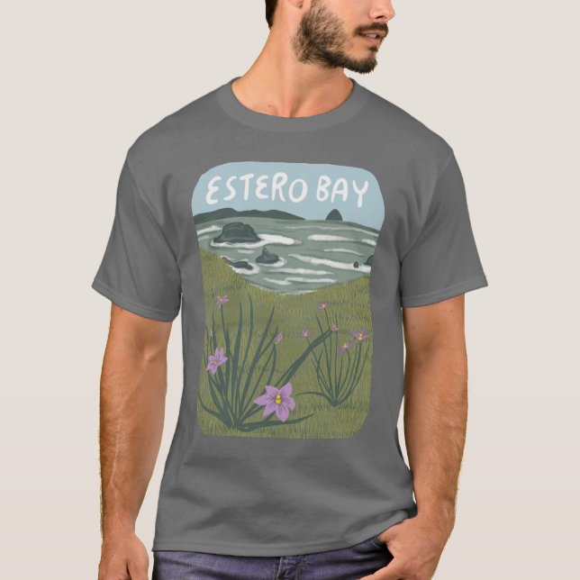 T-shirt Estero Bay Central California Illustration Beach T (Devant)