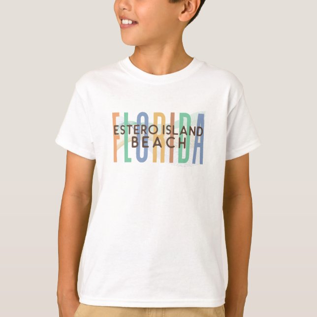 T-shirt Estero Island Beach Floride (Vagues de sable) (Devant)