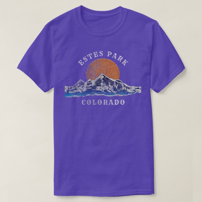 T-shirt Estes Park Colorado avec Mountain Sunset Scene (Design devant)