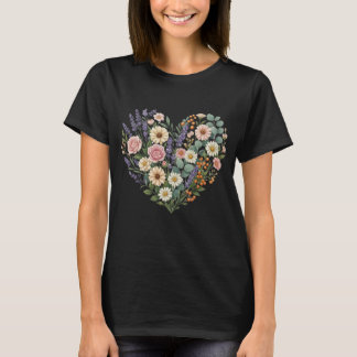 T-Shirt esthétique au motif de cœur avec silhouett
