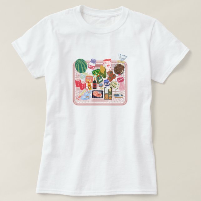 T-shirt esthétique avec un panier à provisions mig (Design devant)