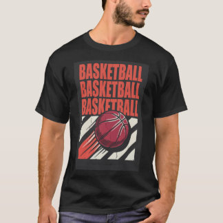 T-shirt esthétique basket-ball américain brut sur fond noi