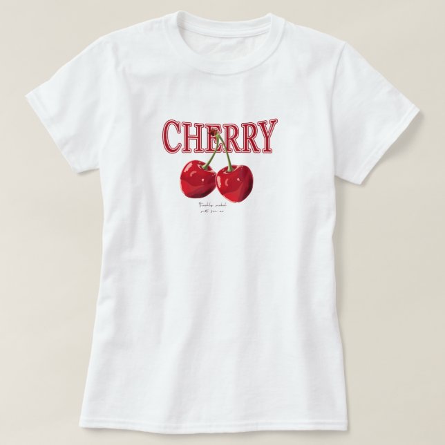 T-shirt Esthétique Cerise Mignon Fruit D'été (Design devant)
