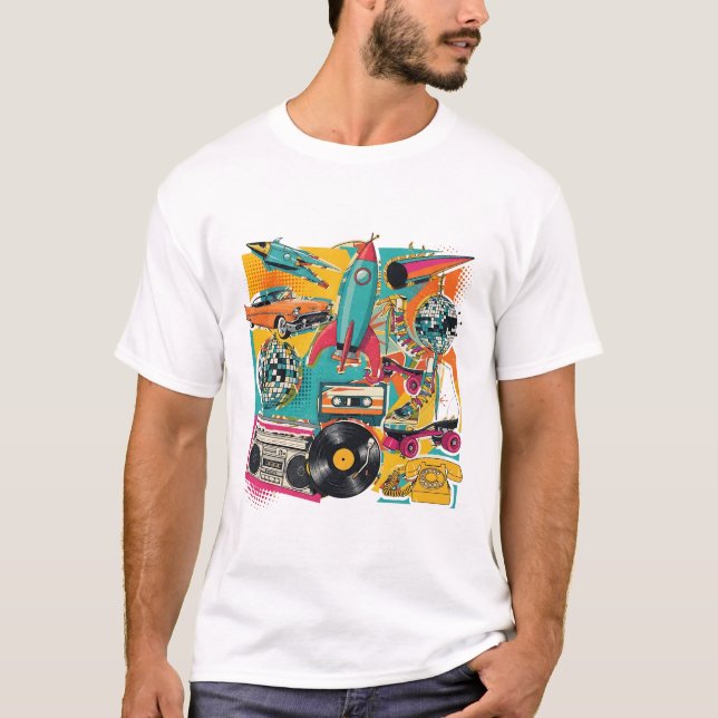 T-shirt esthétique collage rétro vintage | Tendanc (Devant)
