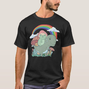 T-shirt Esthétique Cottagecore Kawaii Grenouille chevaucha