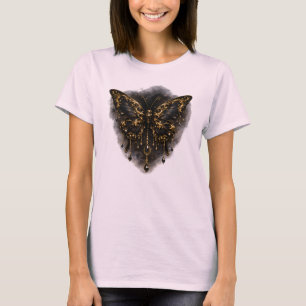 T-shirt Esthétique de mode gothique papillon de luxe sombr