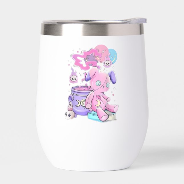 T-shirt esthétique déplaisant Éffrayant mignon gra (Gauche)