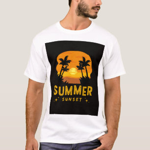 T-shirt Esthétique du coucher de soleil d'été Plage trop