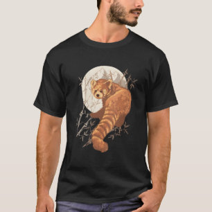 T-shirt Esthétique du Panda Roux avec des Bambous