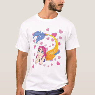T-shirt Esthétique Japonaise - Fille de sirène d'Anime - M