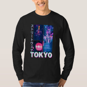 T-shirt esthétique japonaise glitch cyberpunk tokyo street