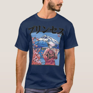T-shirt Esthétique japonaise - Samurai Girl - Fleur de cer