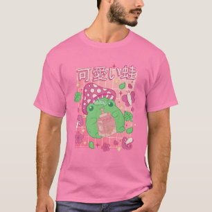 T-shirt Esthétique Kawaii Cute Frog Champignons Cottagecor