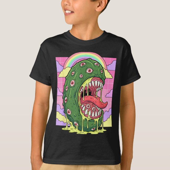 T-shirt esthétique kawaii Weirdcore yeux de cornichon  (Devant)