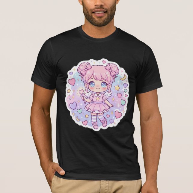T-shirt esthétique pastel chibi kawaii anime migno (Devant)