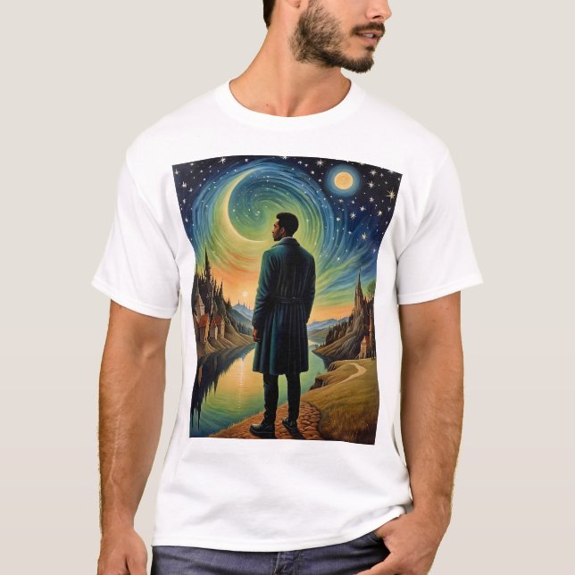 T-shirt esthétique Surreal Night Sky Visionary Art (Devant)