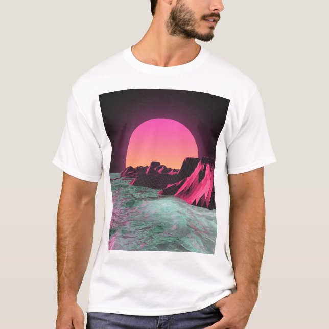 T-shirt esthétique Vaporwave rétro - Neon Dreams & (Devant)