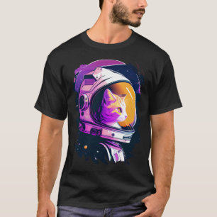 T-shirt Esthétique Vaporwave Space Cat 80s 90s Astronaut 4