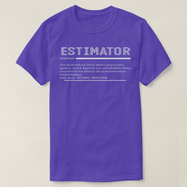 T-shirt Estimateur amusant Définition 2478 (Design devant)