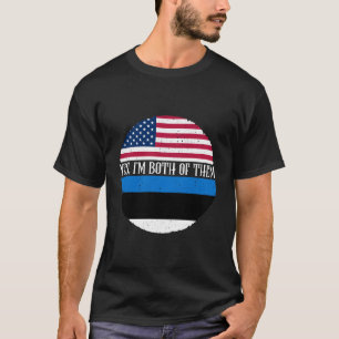 T-shirt Estonie Chemises Drapeaux Américain Et Estonien De