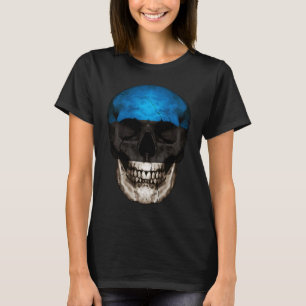 T-shirt Estonie Drapeau Crâne Estonien Racines Fière Patri