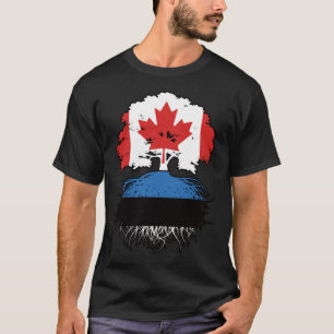 T-shirt Estonie Drapeau des racines d'arbres du Canada est