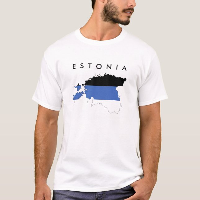 T-shirt estonie drapeau pays forme symbole nom du texte (Devant)