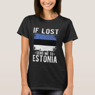 T-shirt Estonie Drapeau souvenir - Si perdu envoyez-moi en