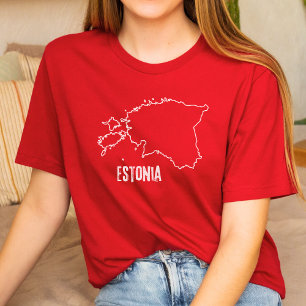 T-shirt Estonie Plan de pays Plan de la ligne nationale es