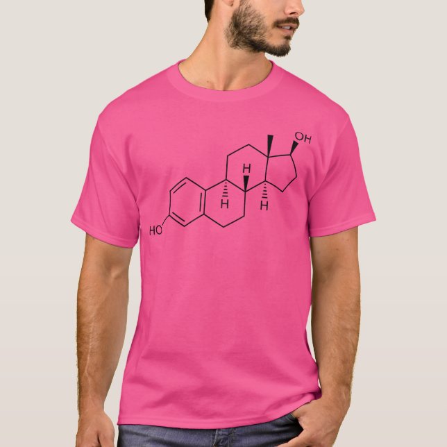 T-shirt Estradiol (Estrogen) Structural Formula (Devant)