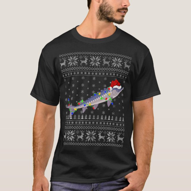 T-shirt Esturgeons Poisson de Noël Style Sturgeons moches  (Devant)
