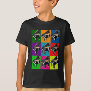 T-shirt et cadeaux d'art de bruit de piano quart