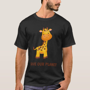 T-shirt Et Giraffe Adorable Pour Les Enfants Qui Aiment Le