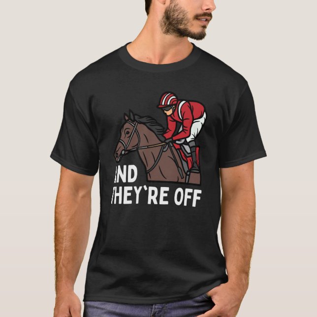 T-shirt ET ILS PARTENT Jour de derby de course de chevaux  (Devant)