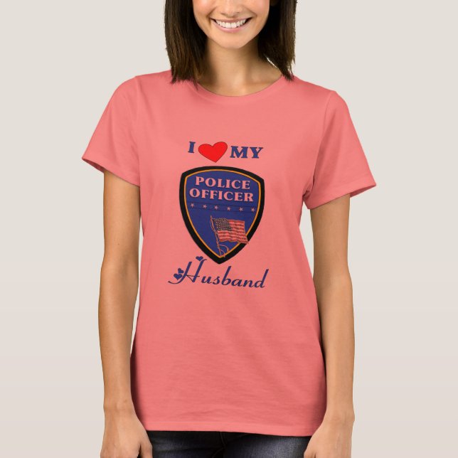 T-shirt Et J'Aime Mon Mari Policier (Devant)