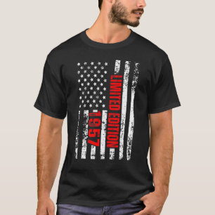 T-shirt Et Né En 1957 Patriotique 65e Anniversaire
