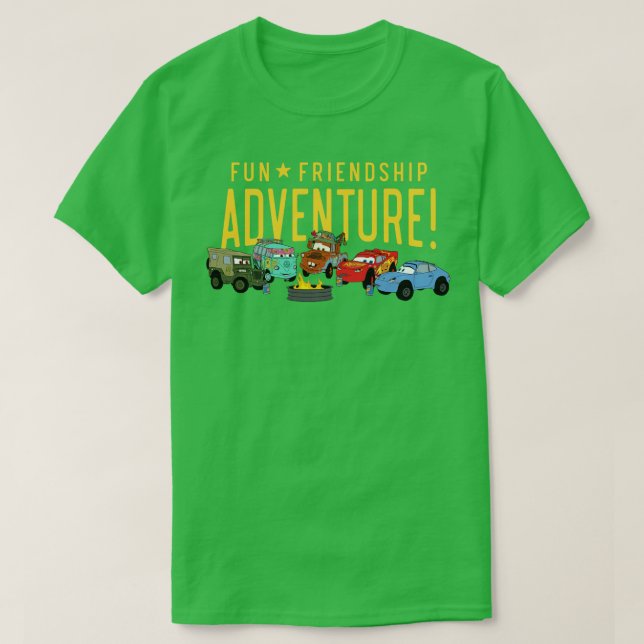 T-shirt et Pixars Cars Caractères Amusement Amitié Aventur (Design devant)