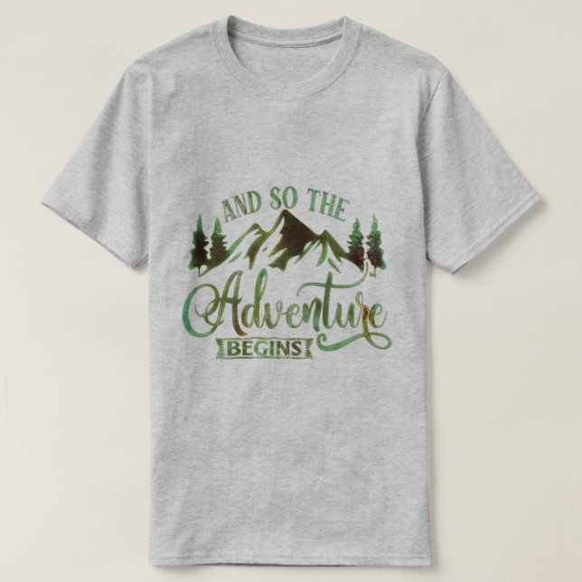 T-shirt Et So The Adventure Begins, funny adventurer (Design devant)