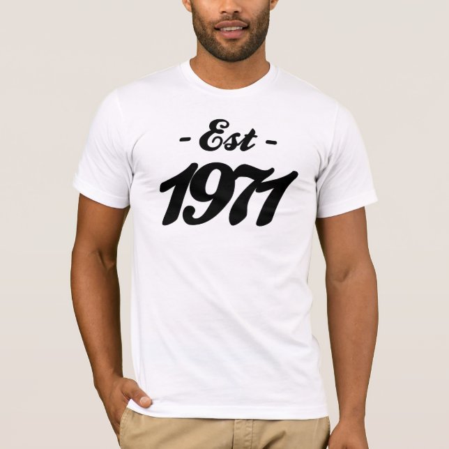 T-shirt établi 1971 - anniversaire (Devant)